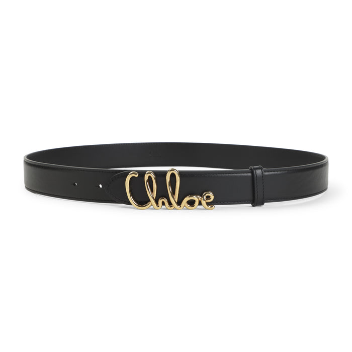 Belt Black Calf Leather Brass