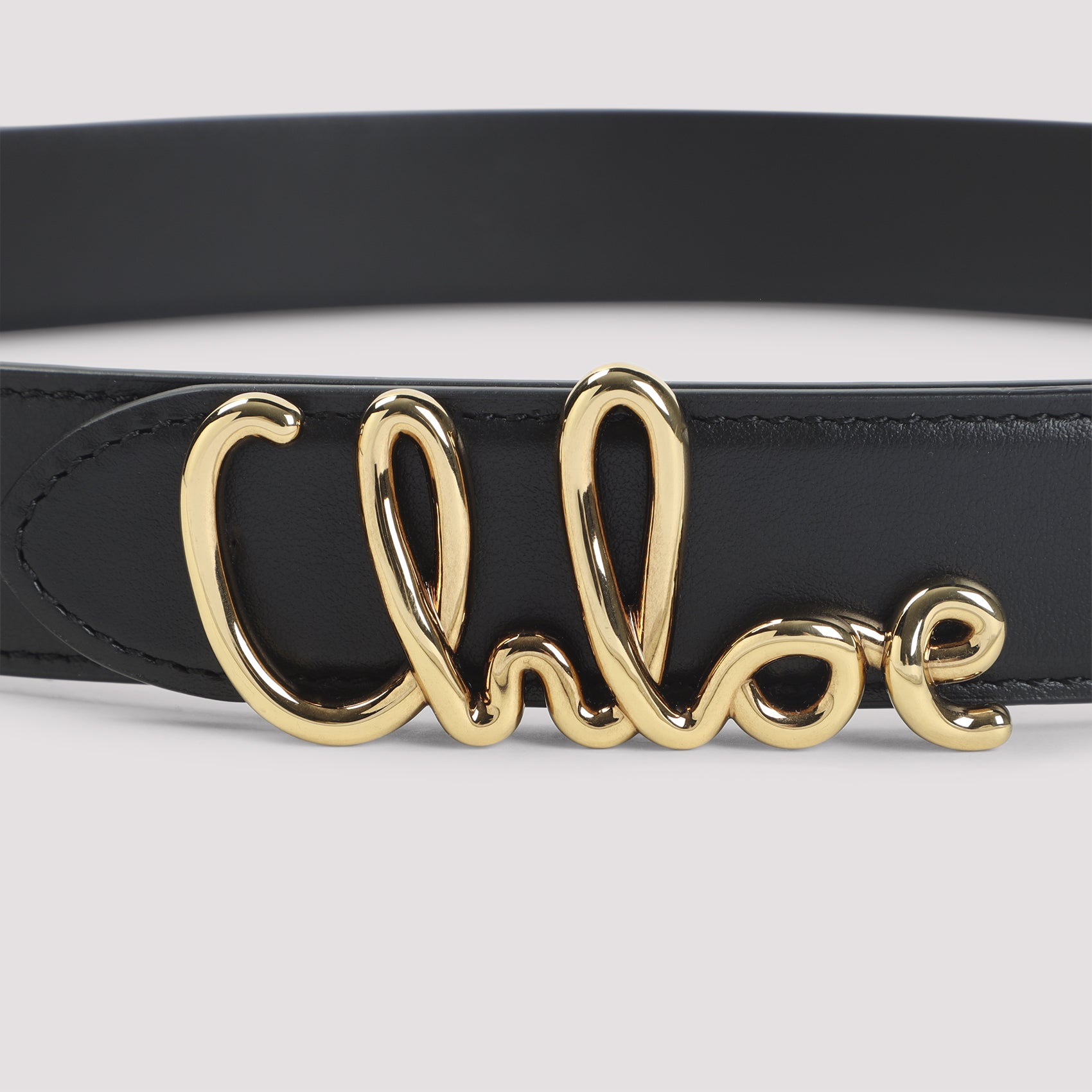 Belt Black Calf Leather Brass
