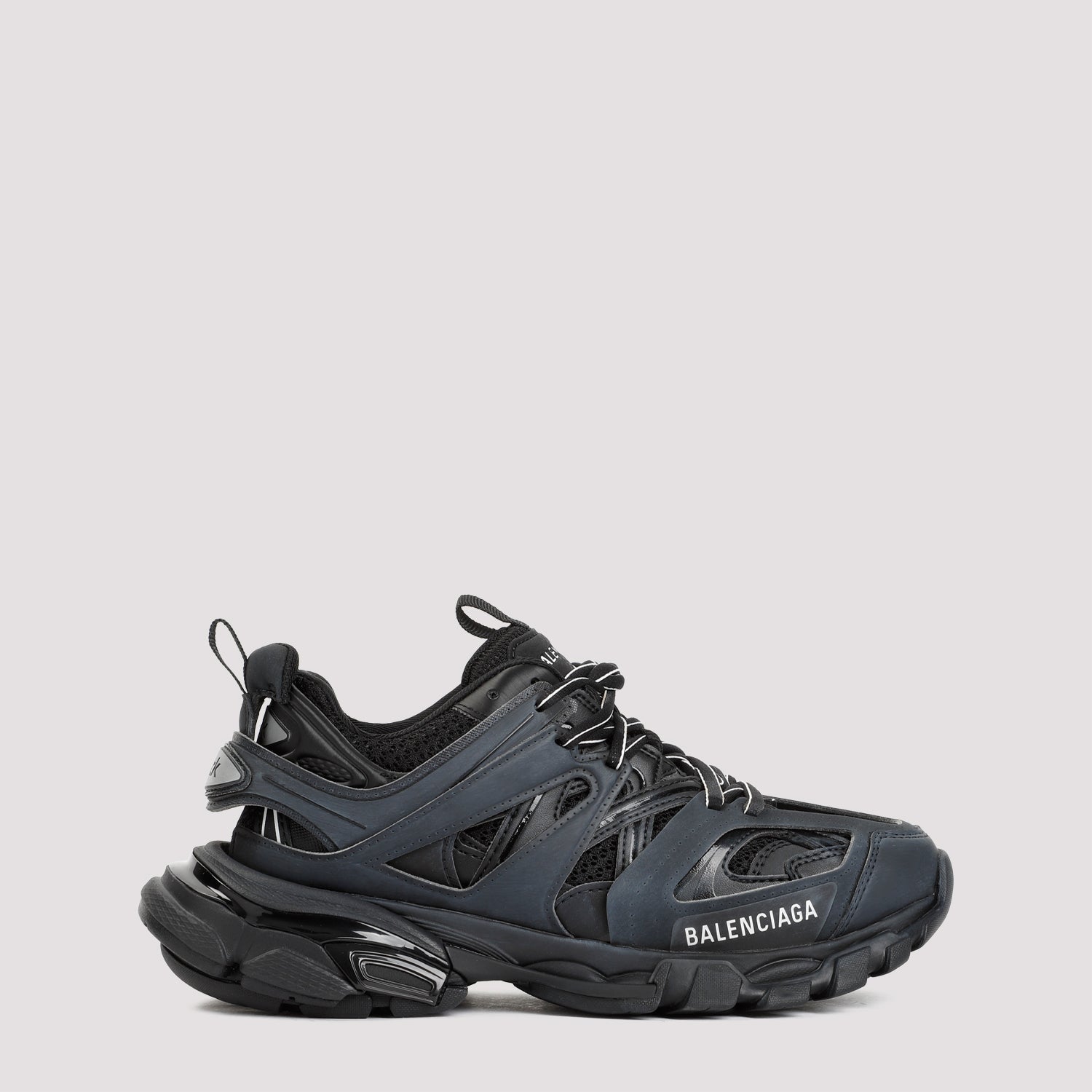 Track Trainers Black Polyurethane Polyester Nylon Shoe