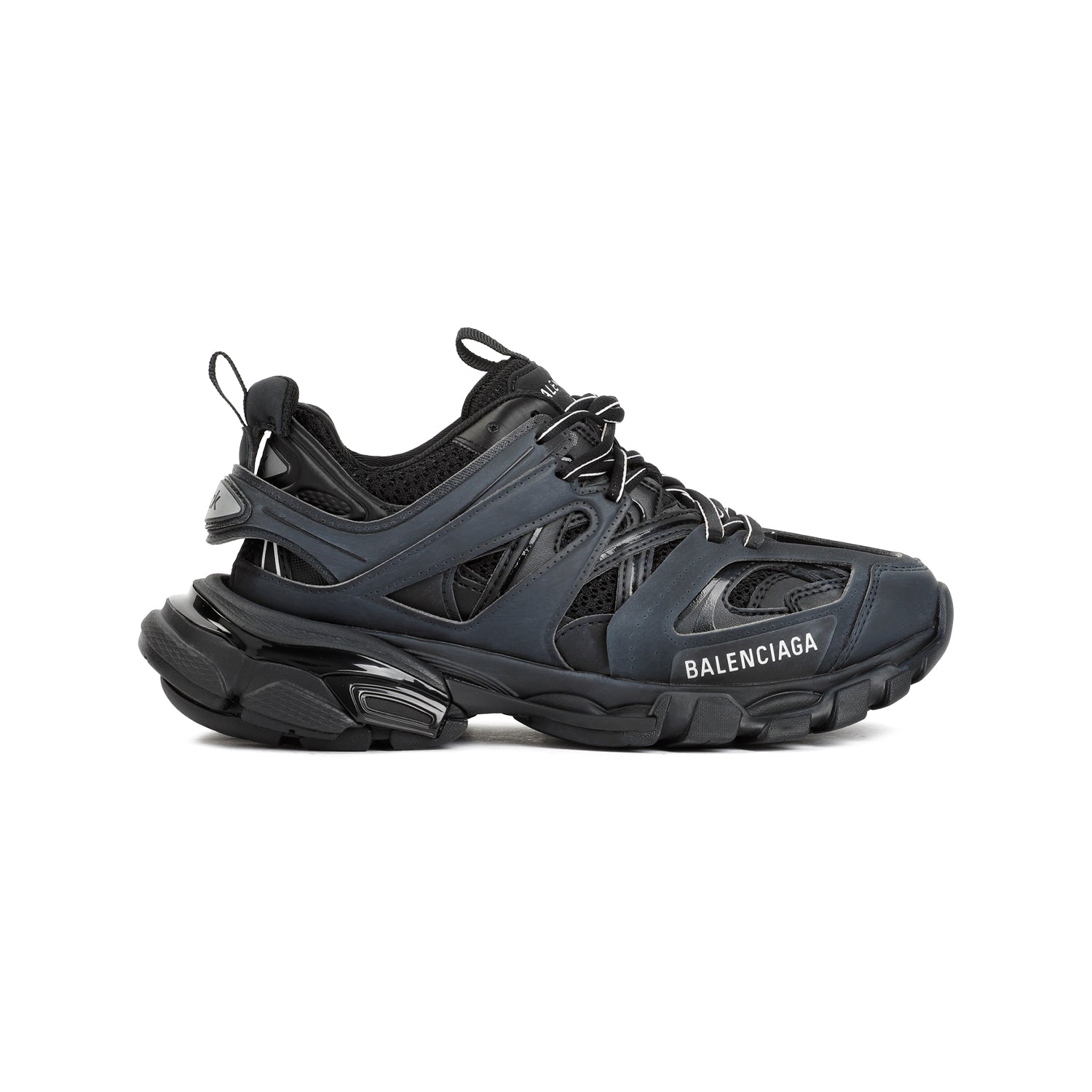 Track Trainers Black Polyurethane Polyester Nylon Shoe