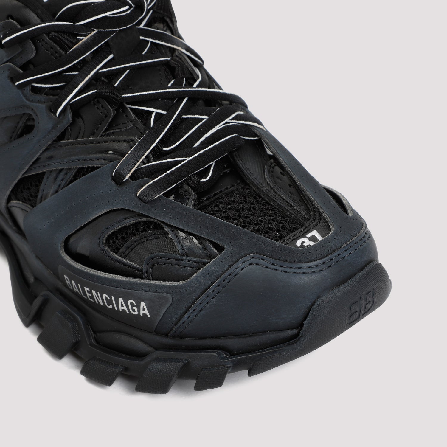 Track Trainers Black Polyurethane Polyester Nylon Shoe
