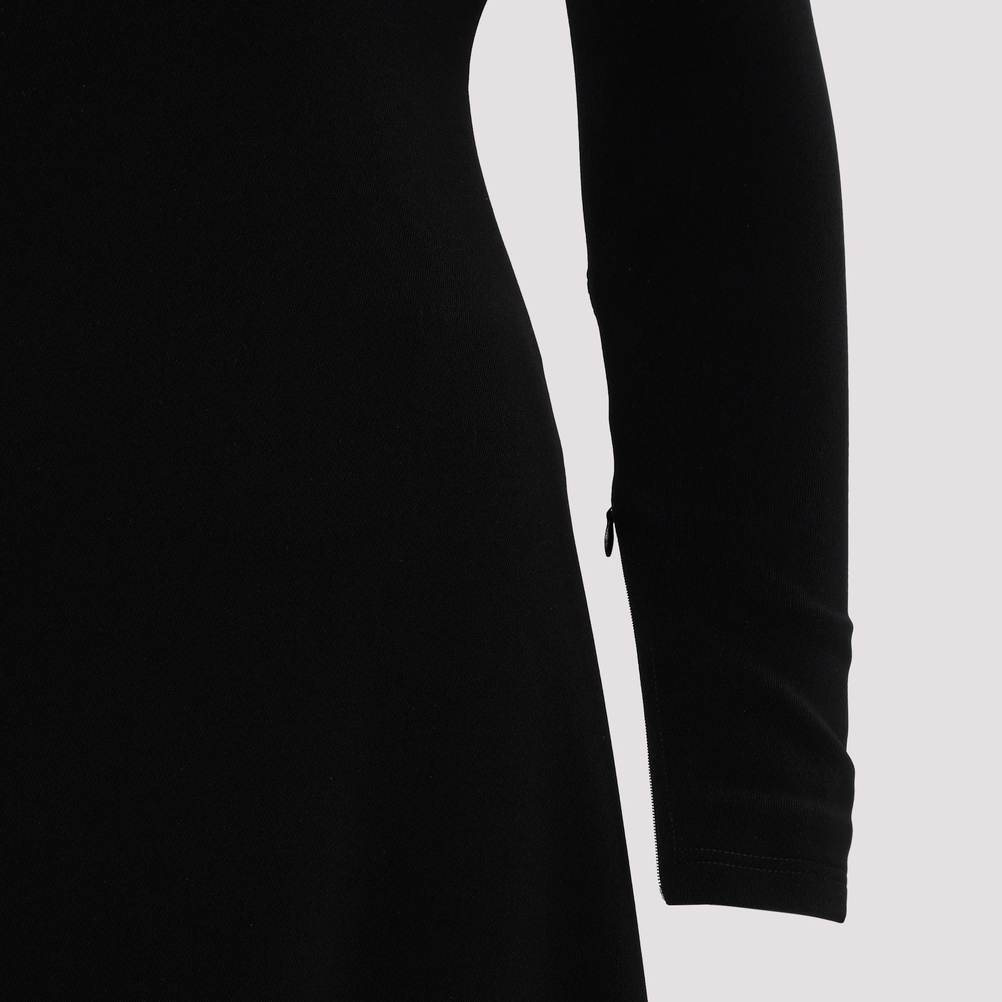 Dress Black Polyester Elastan