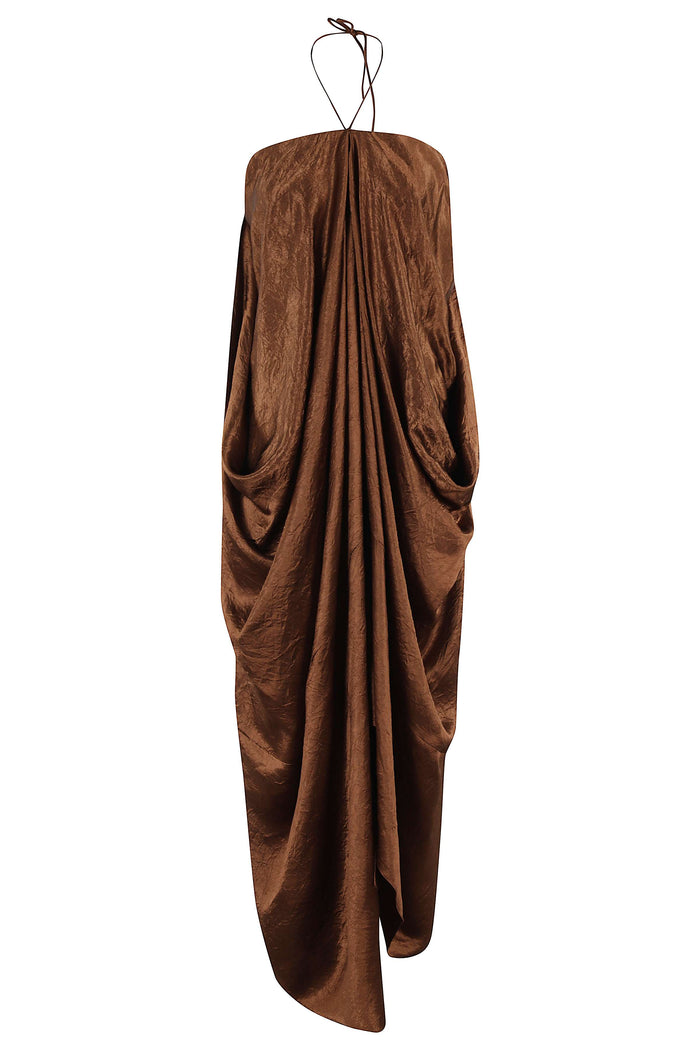 Annika Dress Brown Acetato Abito