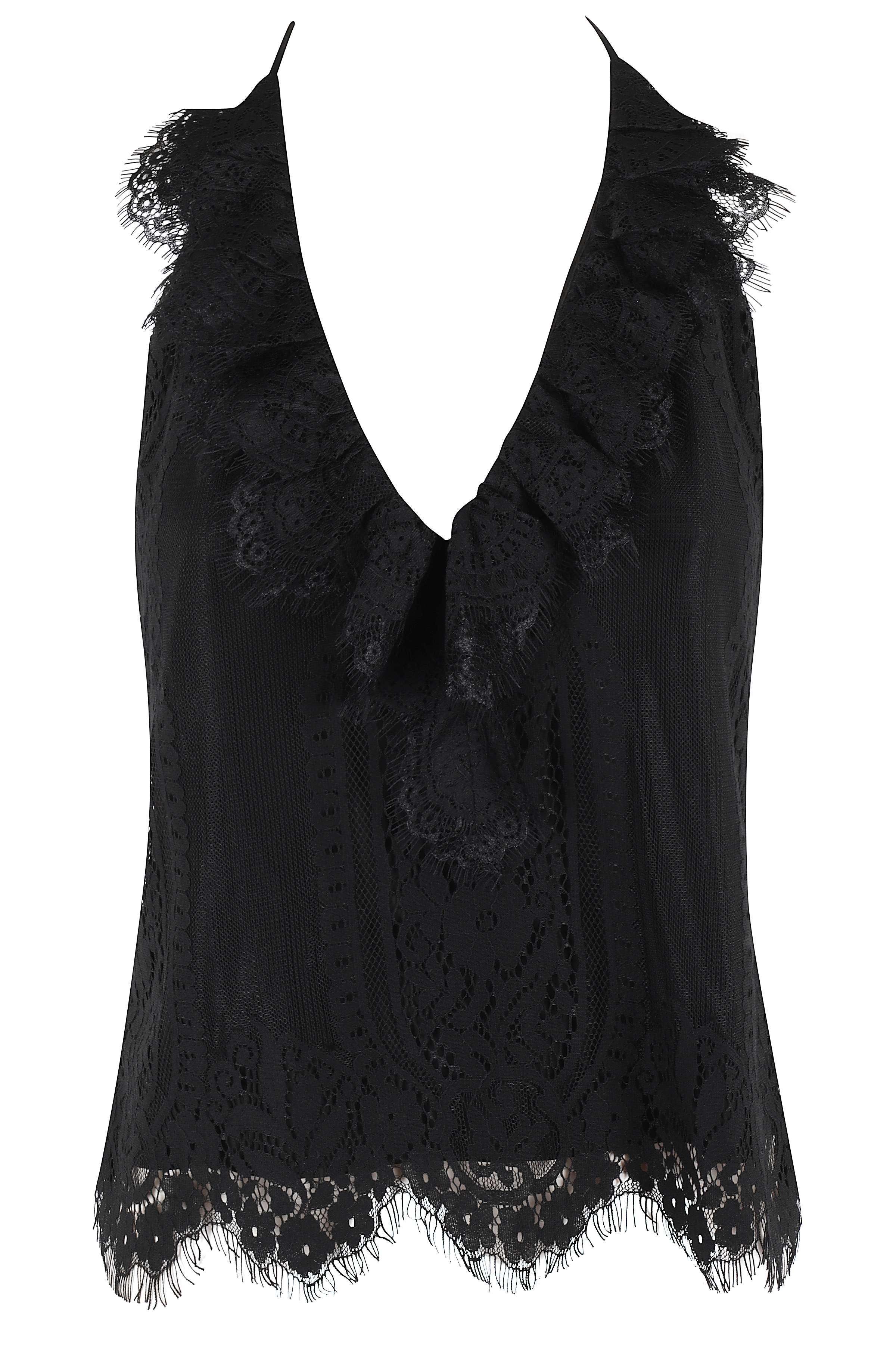 Tina Top Black Nylon Cotone