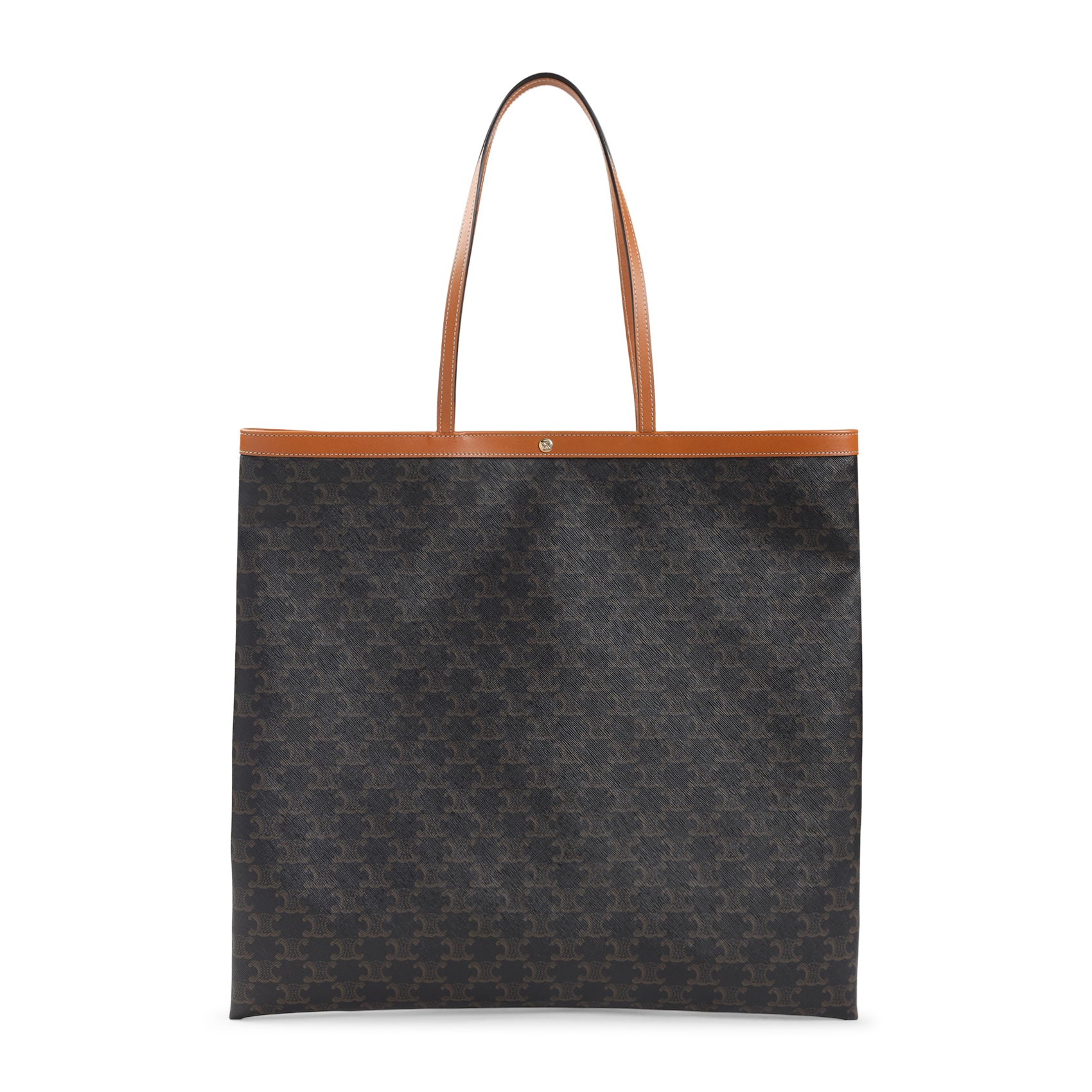Large Flat Shopper Bag Nude & Neutrals Triomphe Textile Leather