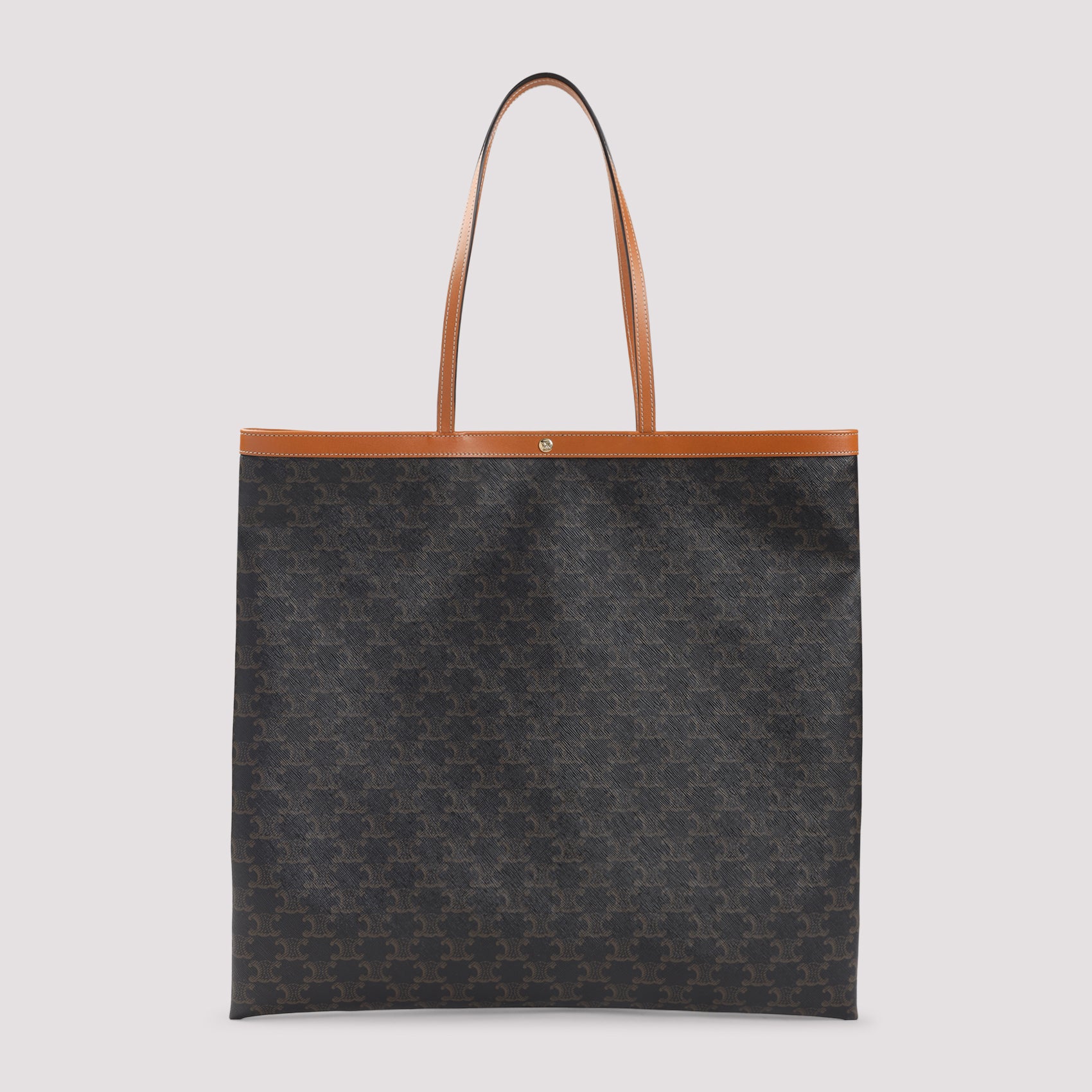 Large Flat Shopper Bag Nude & Neutrals Triomphe Textile Leather