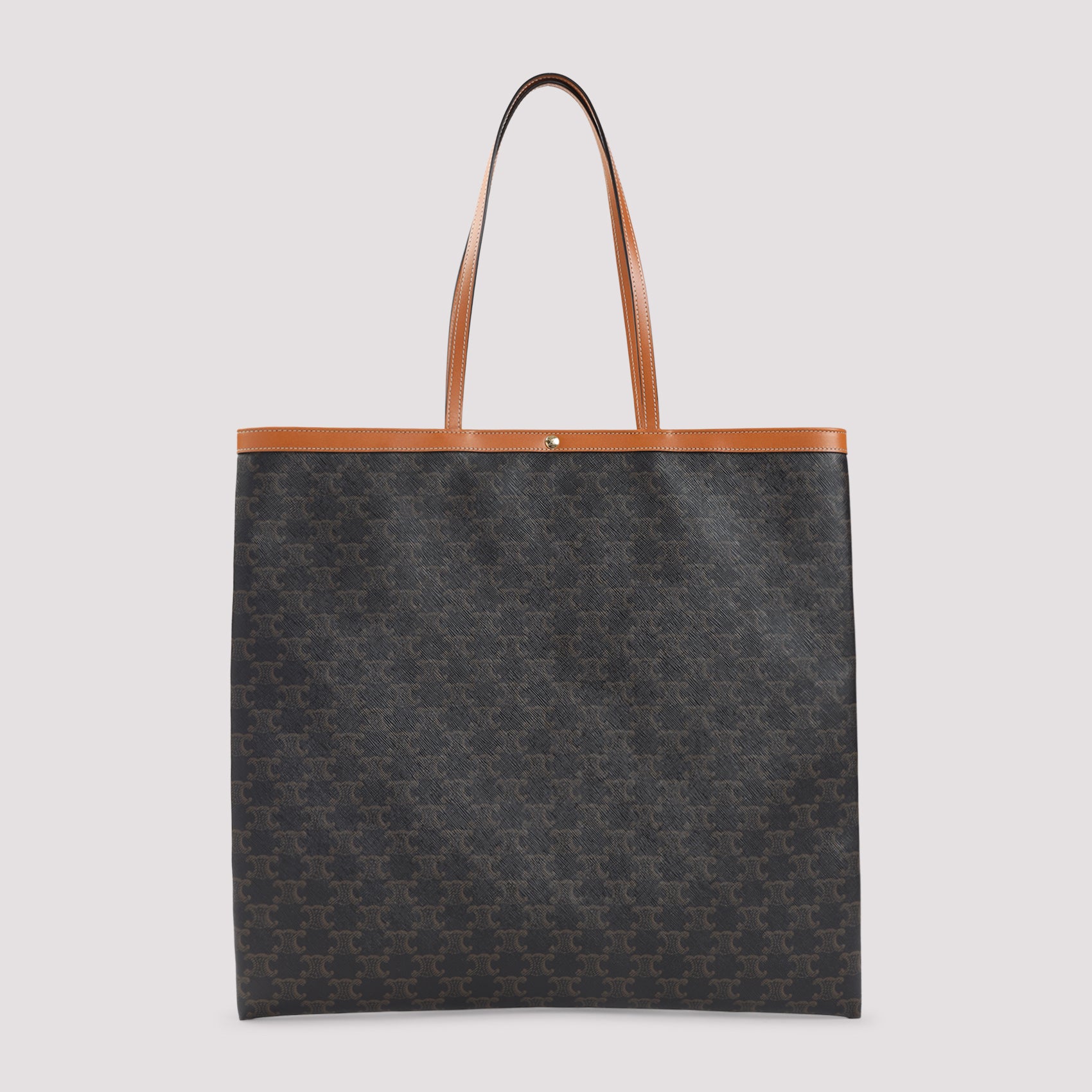 Large Flat Shopper Bag Nude & Neutrals Triomphe Textile Leather