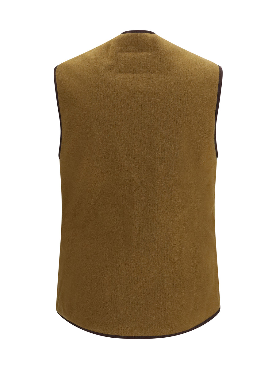 Fleece Vest Brown Acrylic Jacket