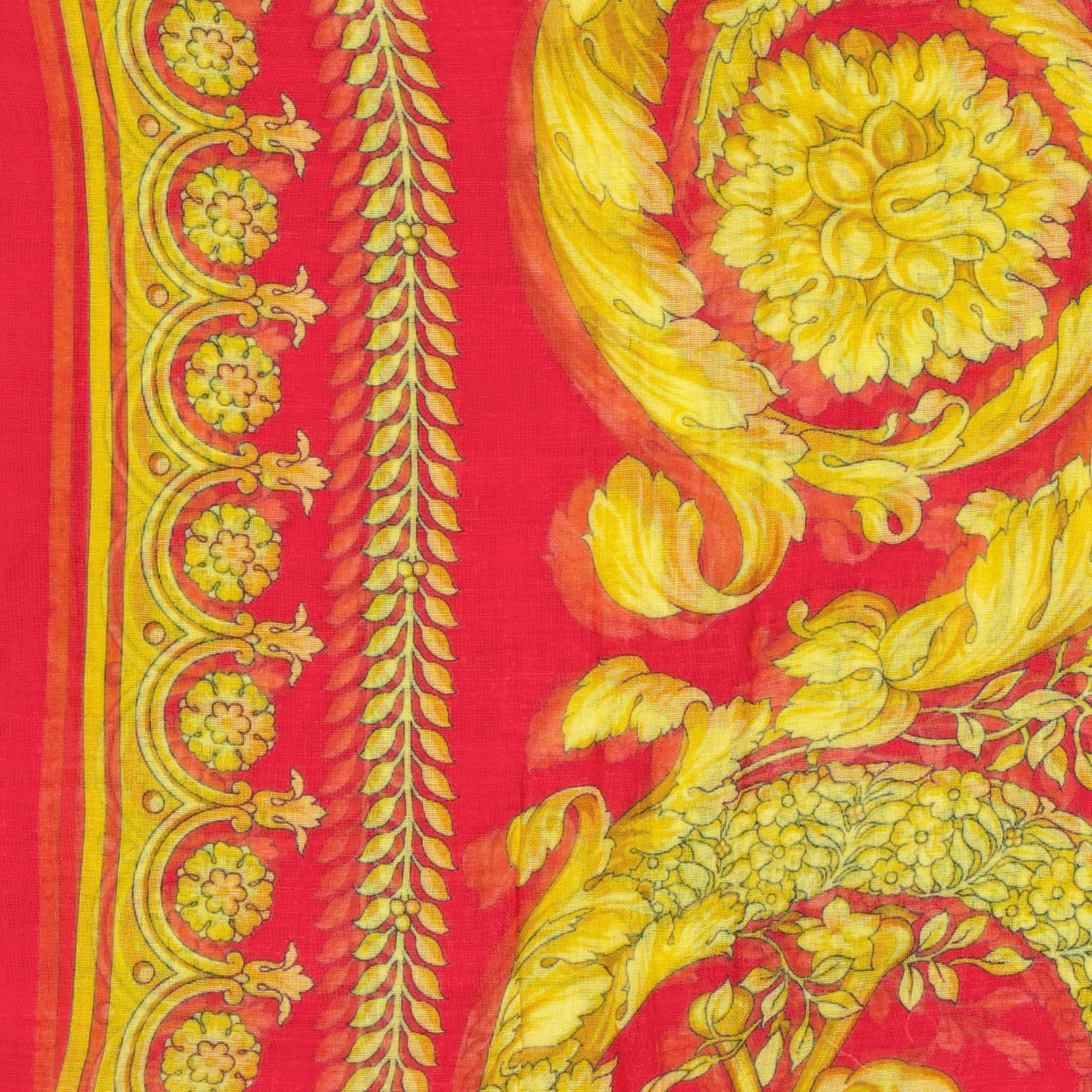 Versace Foulard Square Scarf Red Modal Silk