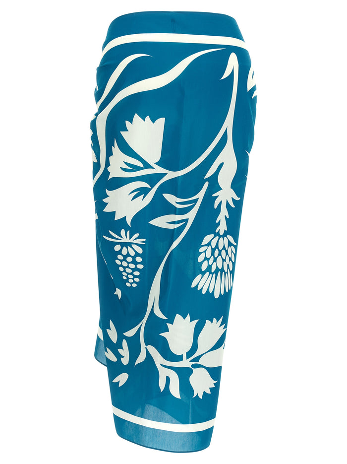 Mandapa sarong skirt Green Cotton Silk Beachwear