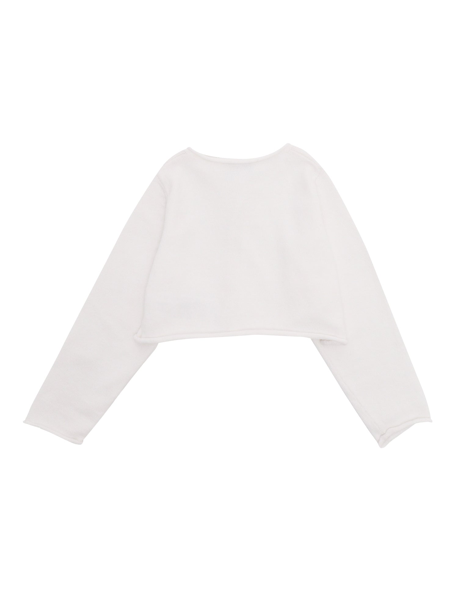 White tricot cardigan Cotton Crewneck