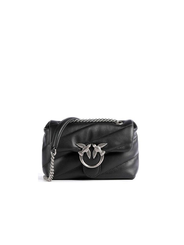 Pinko 100% Sheep Leather; Hardware: 100% Zinc; Lining: 50% Nylon crossbody bag in black