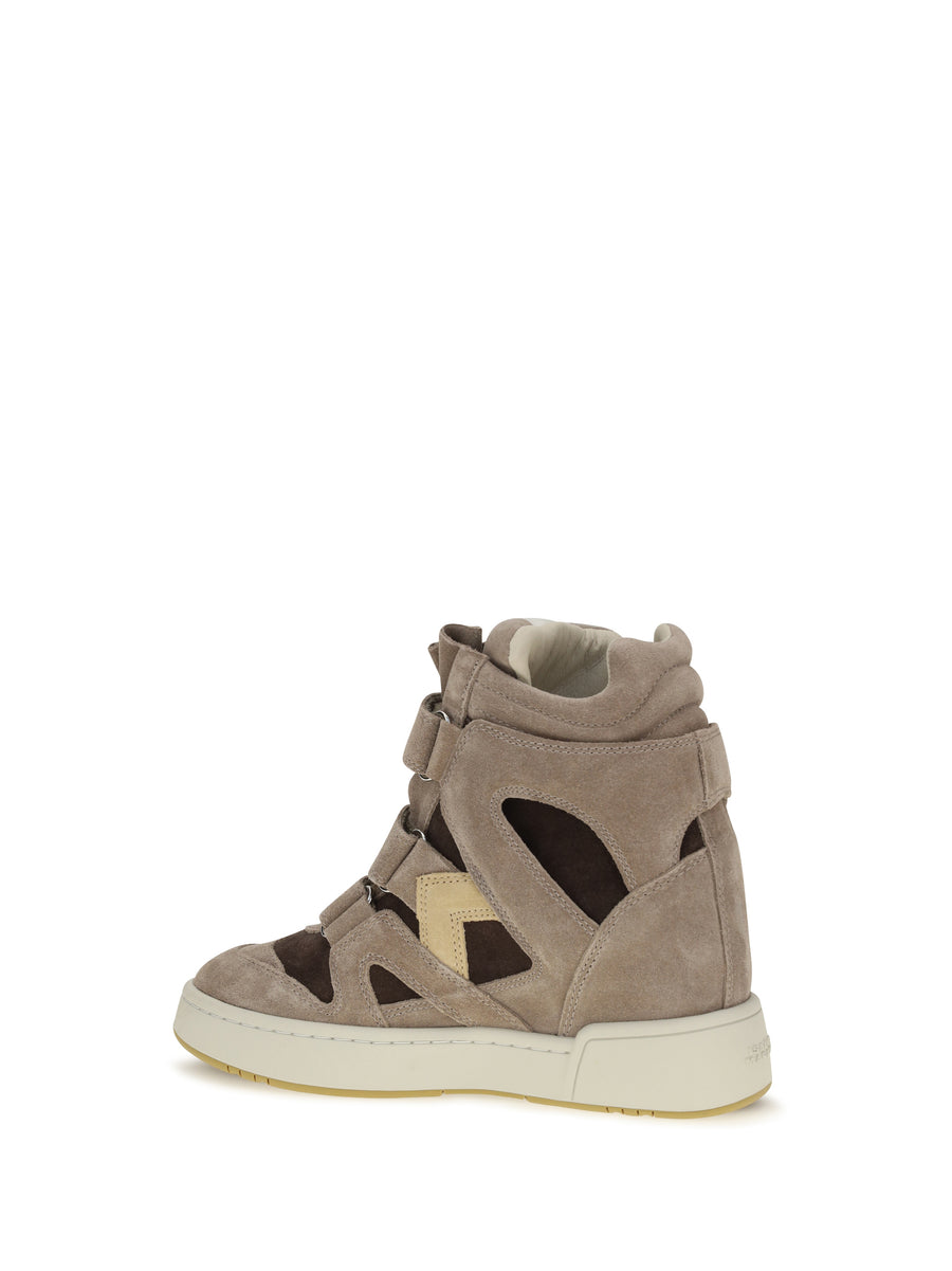 Leather High-Top Sneakers Sand Brown/chocolate Calf (bos Taurus) Trainers