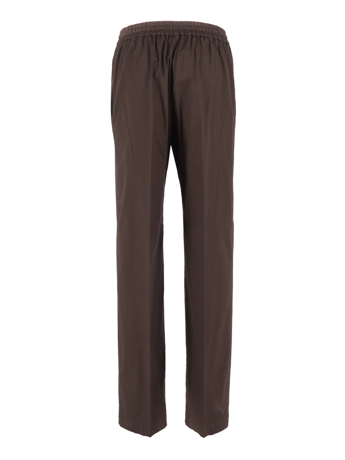 EASY PANTS WITH COULISSE Brown Cotton Elastane