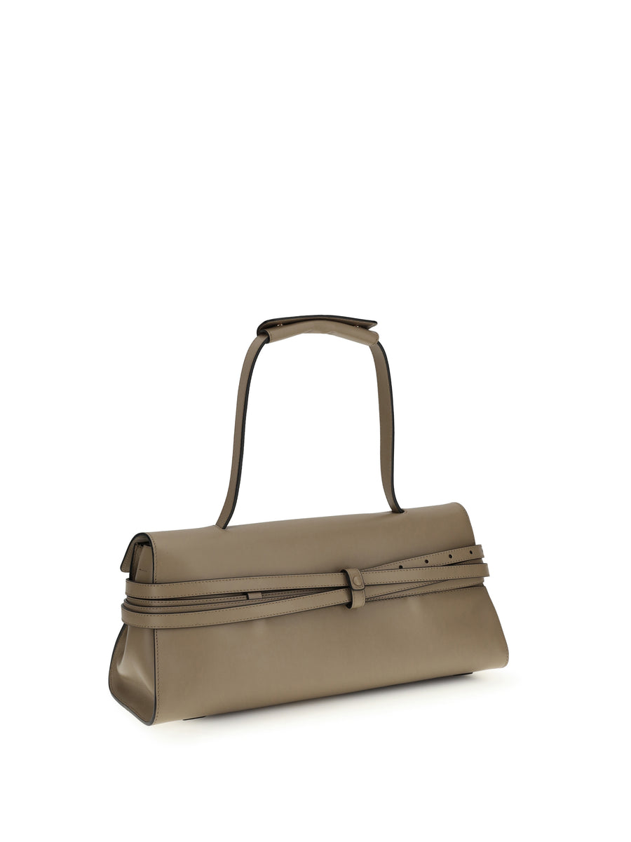 Shoulder Bag Tie Me Beige Calf Leather Handbags