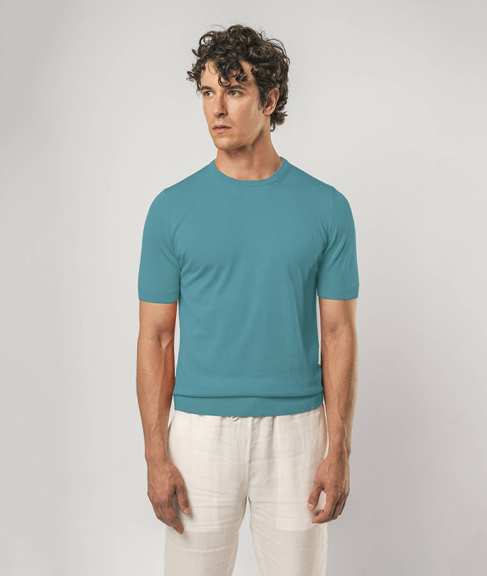 Silk And Cotton T-Shirt Capri Yellow Basic Light Kintwear