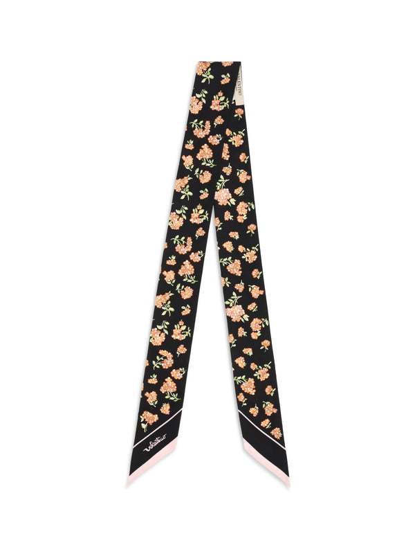 Silk Scarf Mazzetto Coriandolo Multicolour Black/pink-green/white/pink