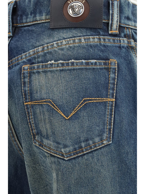 Denim Jeans Straight-Leg Dirty Blue Cotton