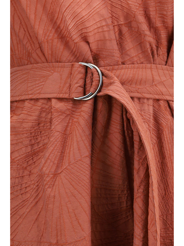 Midi Dress Orange Flame Cotton