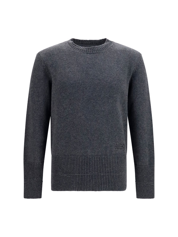 Wool Crewneck Sweater Dark Grey Melange (ovis Aries)