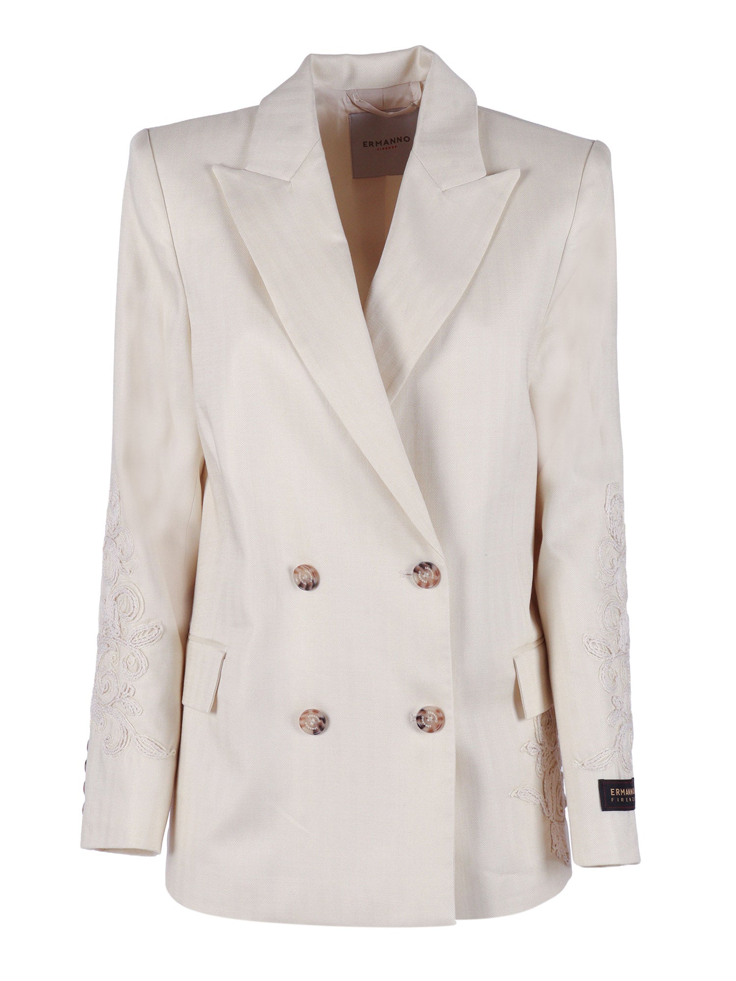 Double-Breasted Blazer Beige Jacket