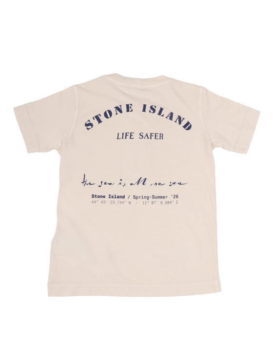 T-Shirt Beige Cotton Short Sleeves