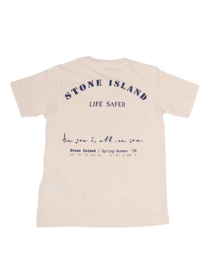 T-Shirt Beige Cotton Short Sleeves