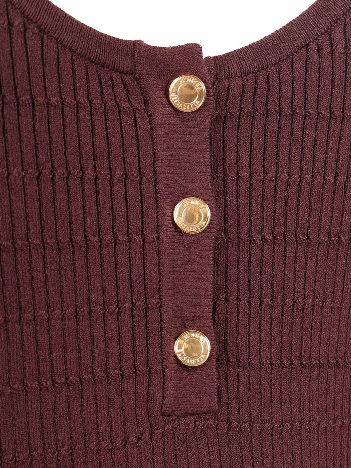 Womans Knitted Top Brown Lyocell Polyamide Silk