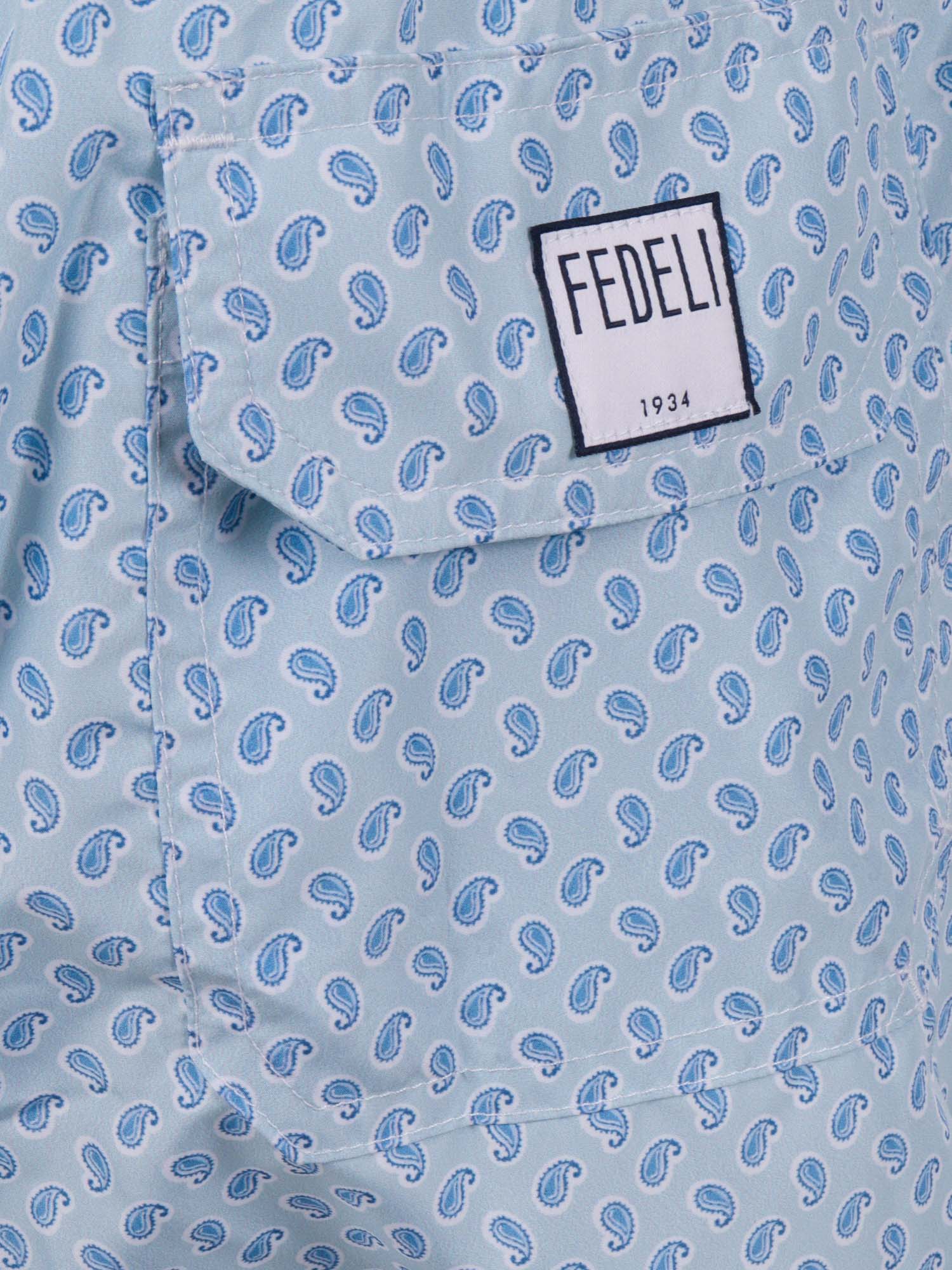 SWIM TROUSERS WOVEN FABRIC MAN Light Blue Polyester Costume
