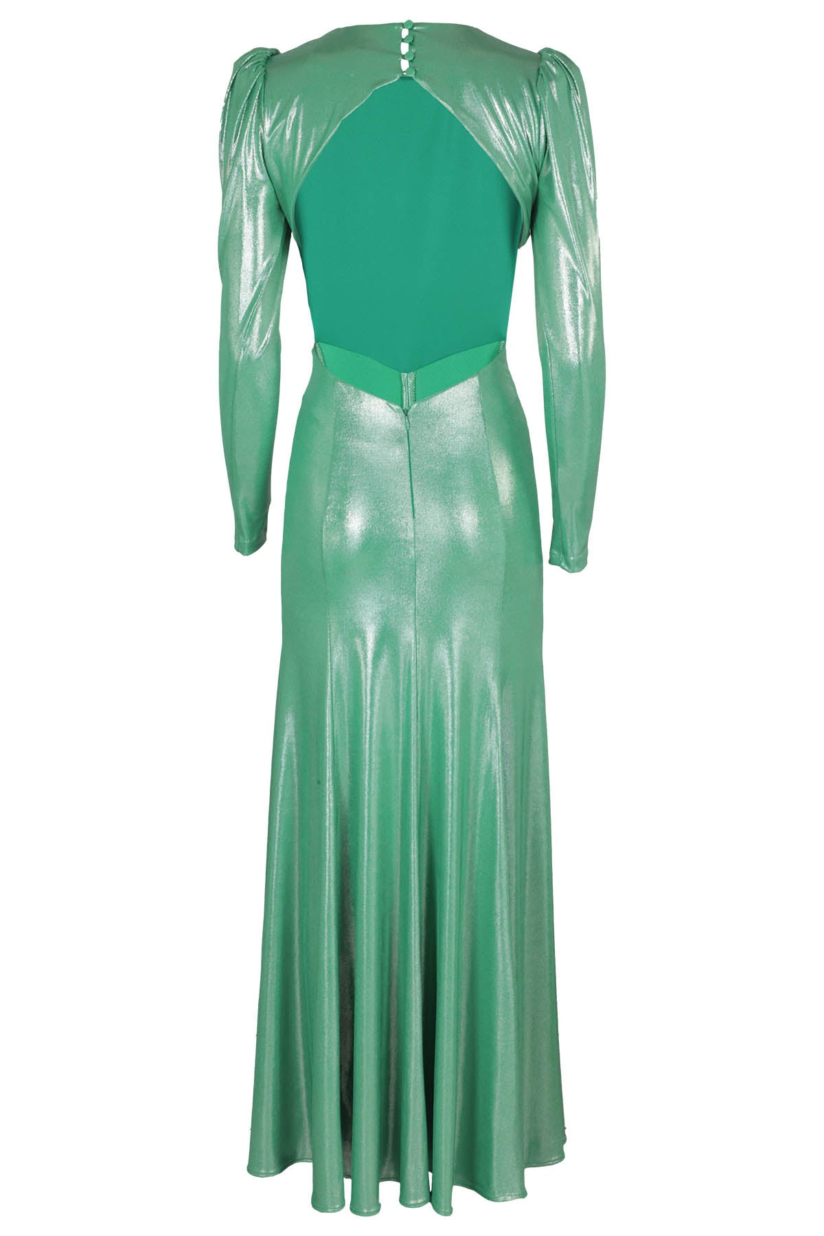 Long Dress Terry Green Poliestere Elastan Abito