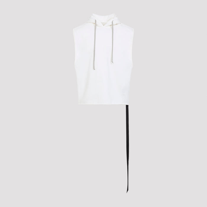 Hooded Tunic White Cotton Top