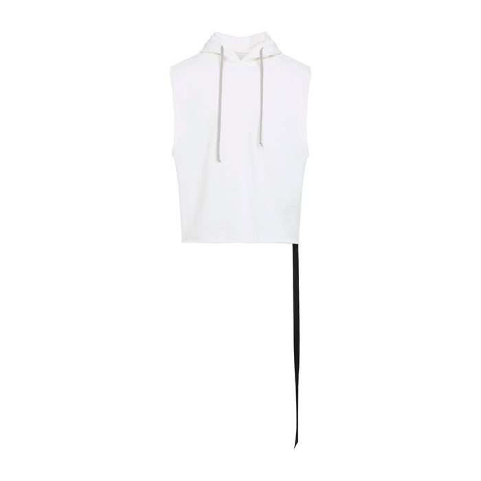Hooded Tunic White Cotton Top