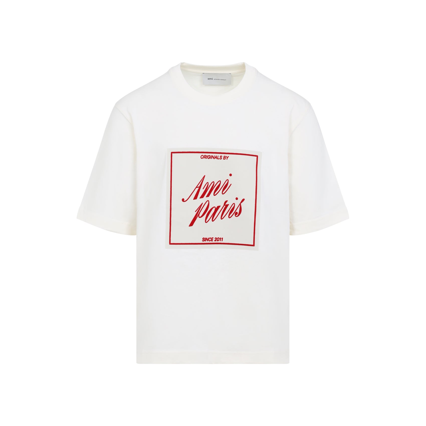 Ami Boxy Fit Short Sleeves T-shirt White Cotton Tshirt