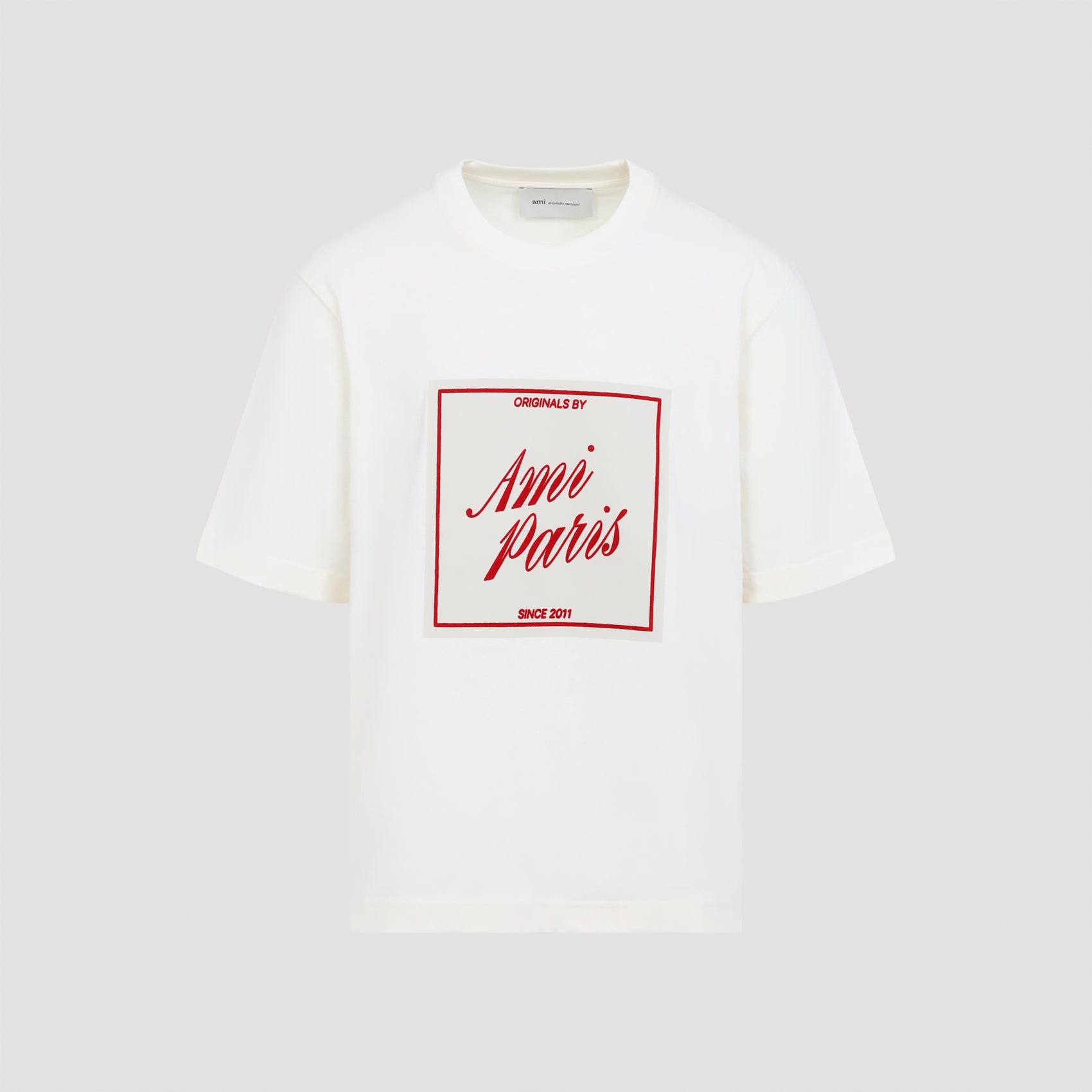 Ami Boxy Fit Short Sleeves T-shirt White Cotton Tshirt