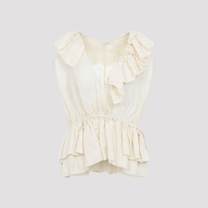 Cally Bis Top Nude & Neutrals Ramie