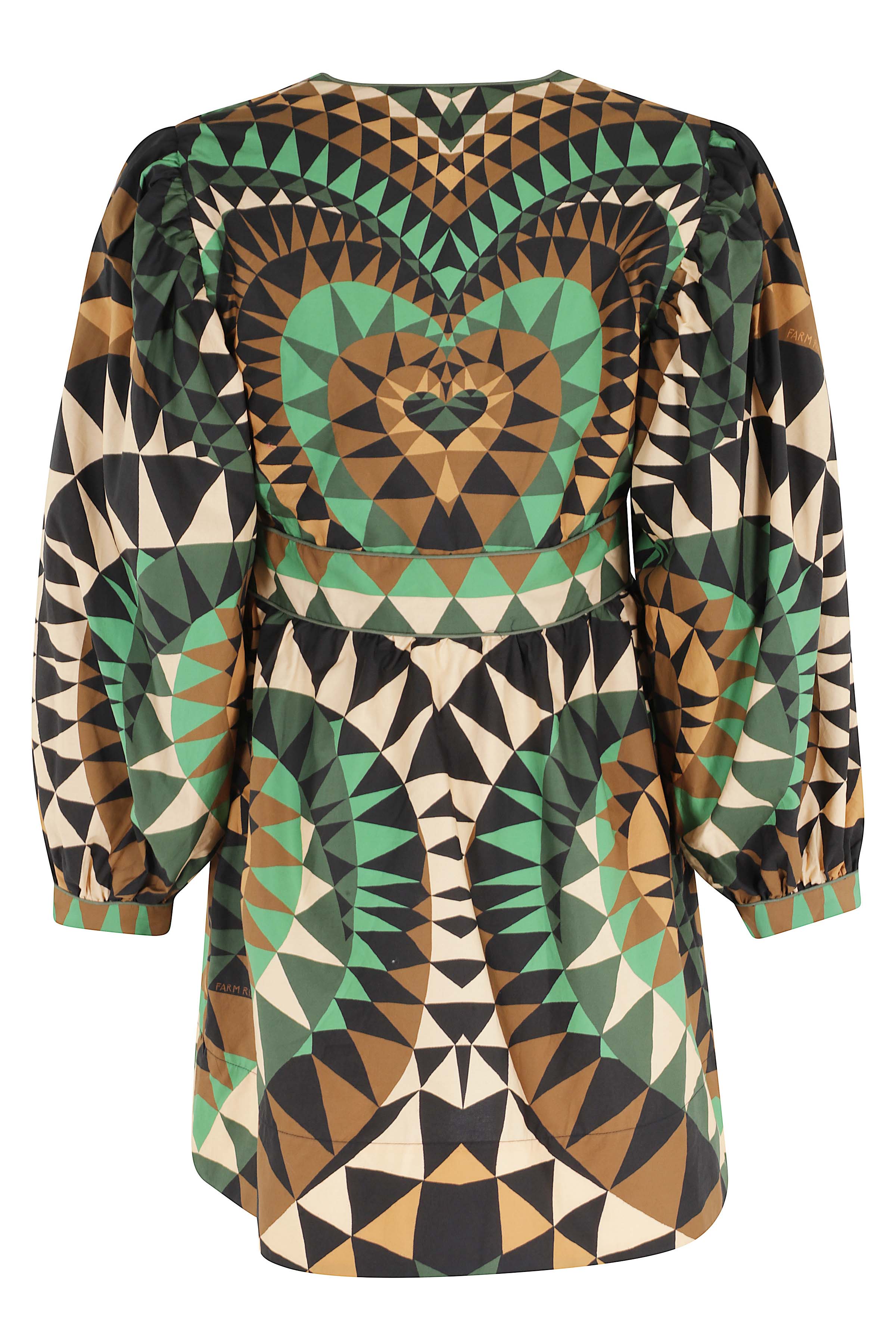 Heart Deco Green Mini Dress Abito
