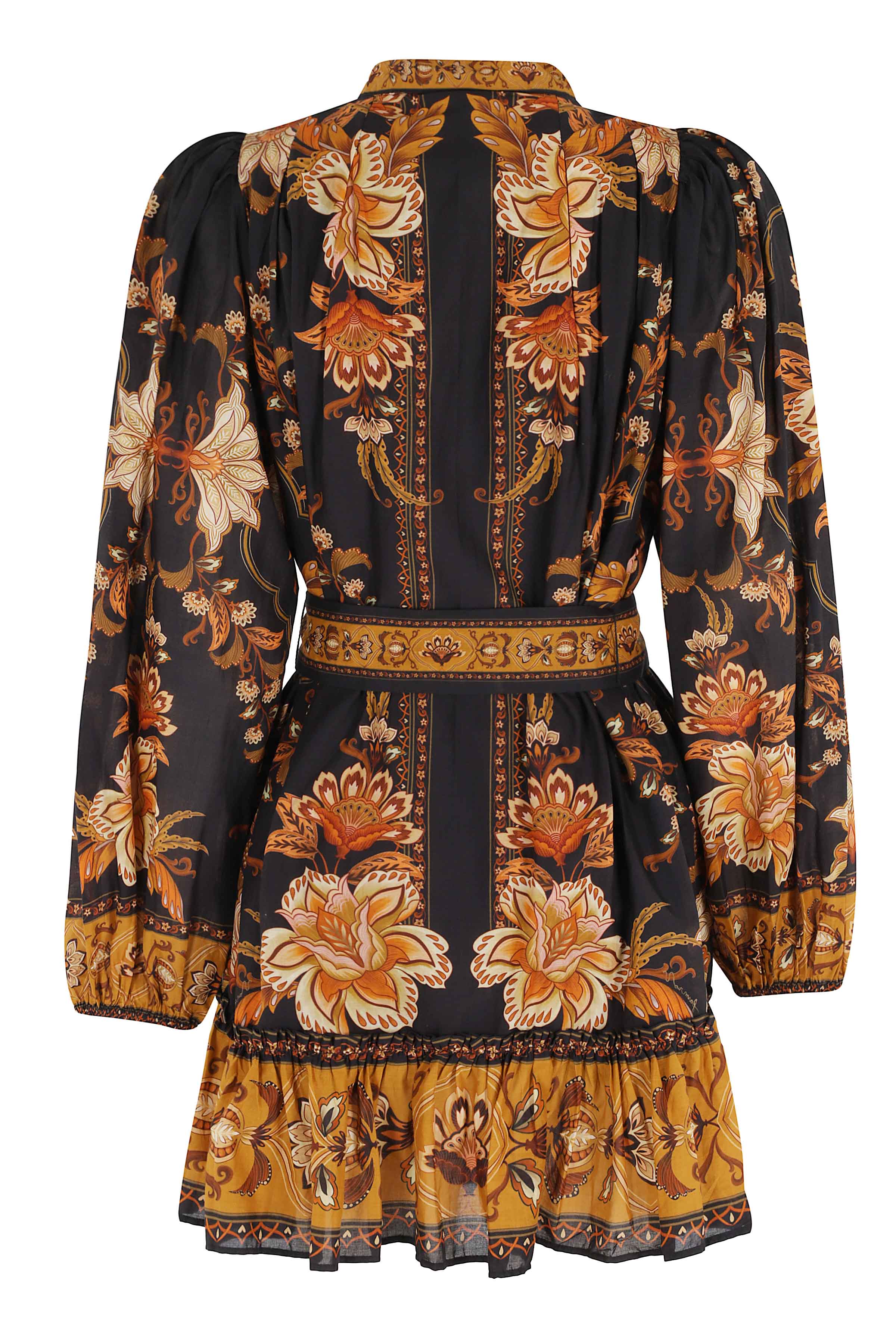 Majestic Garden Black Mini Dress Cotone Abito