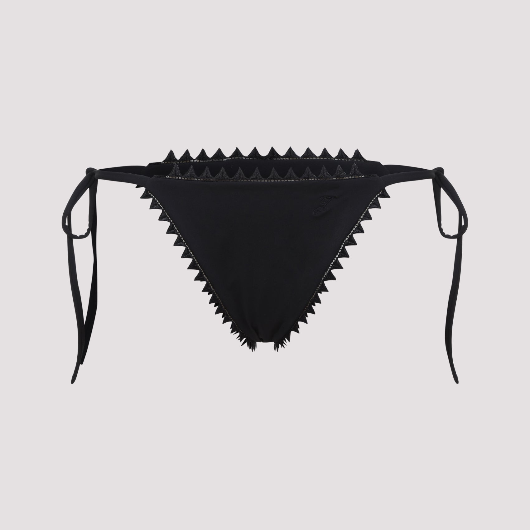 Le Bas De Maillot Picot Slip Bikini Black Polyamide Elastane Swimwear