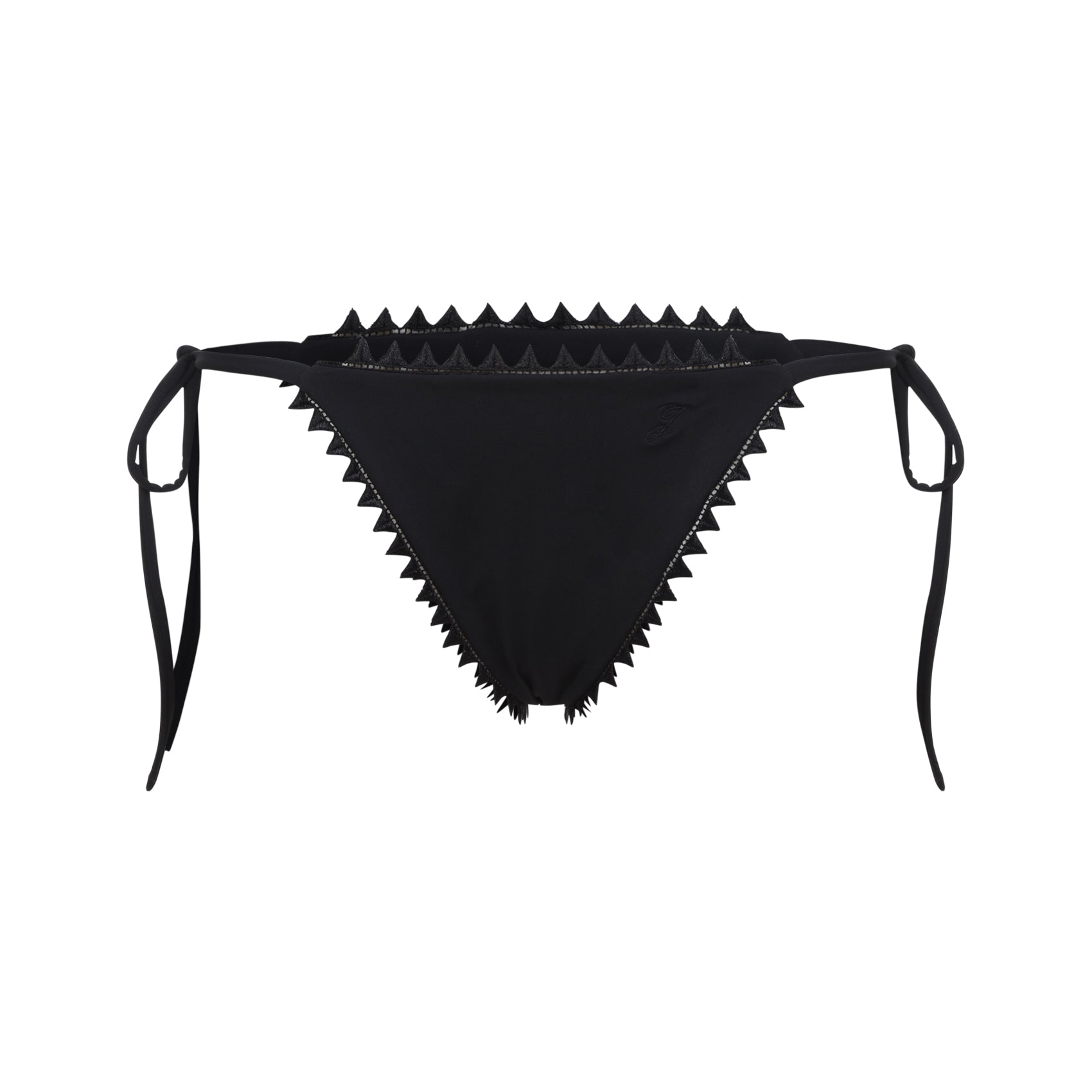 Le Bas De Maillot Picot Slip Bikini Black Polyamide Elastane Swimwear