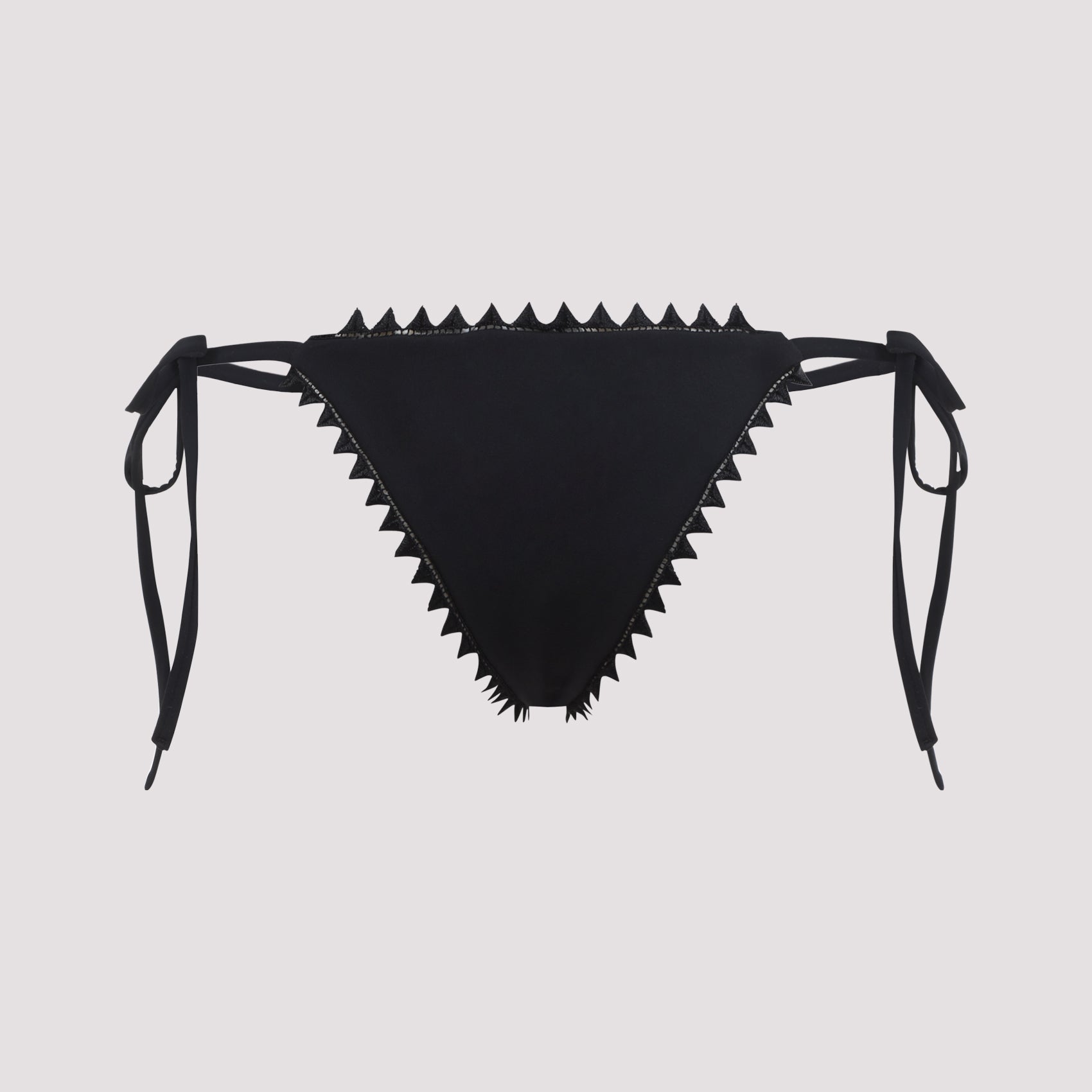 Le Bas De Maillot Picot Slip Bikini Black Polyamide Elastane Swimwear