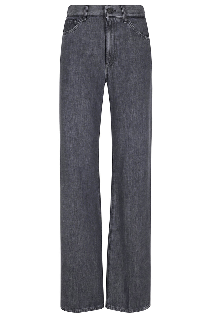 Jeans 5tasche Wide Leg Amber Blue Cotone Lyocell