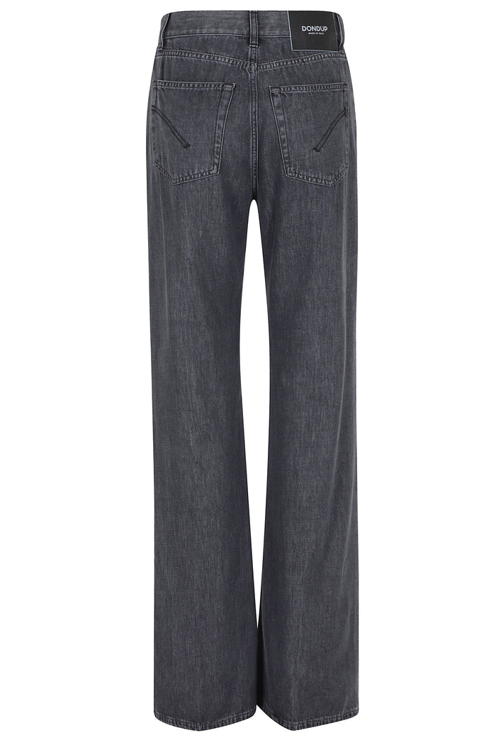 Jeans 5tasche Wide Leg Amber Blue Cotone Lyocell