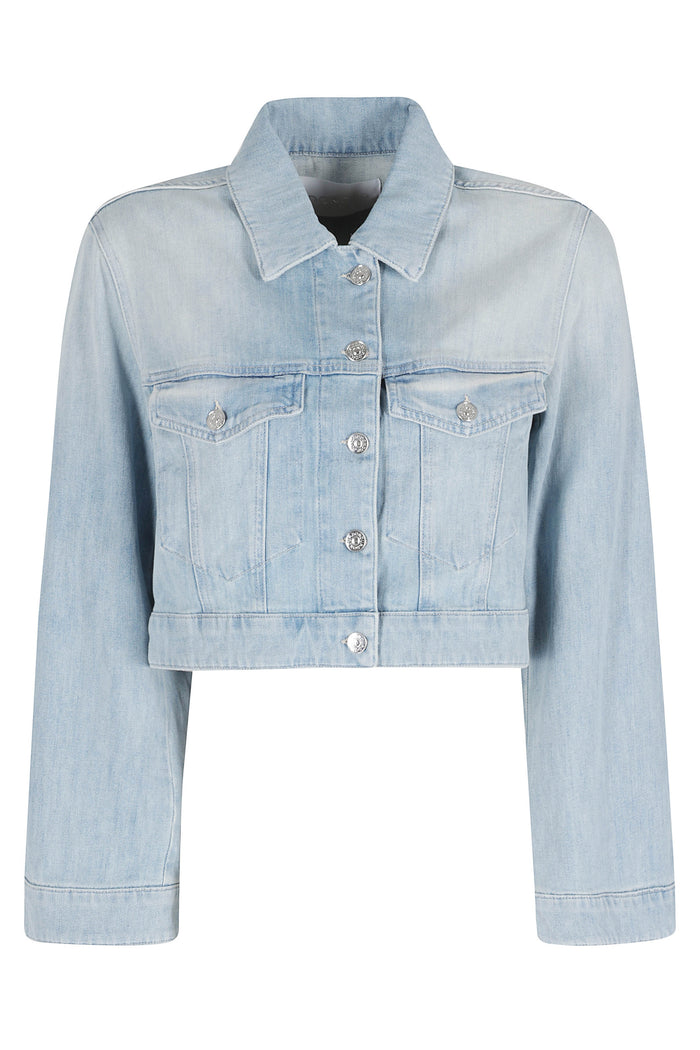 Giubbino Regular In Denim Blue Cotone Elastomultiestere Giubbotto