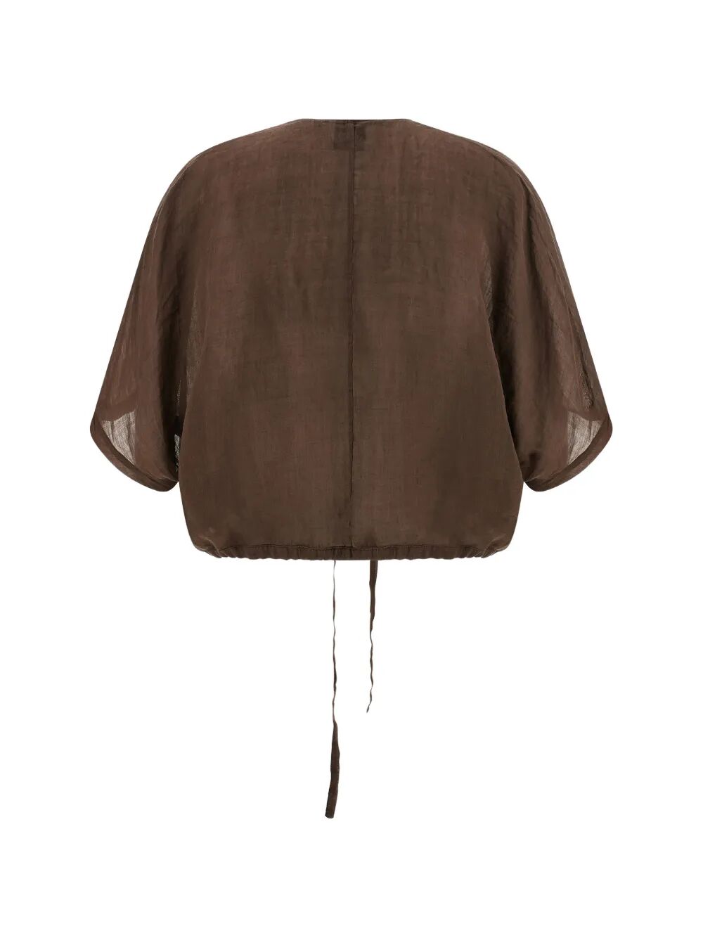 V Neck Top W Tie Brown Tn Li