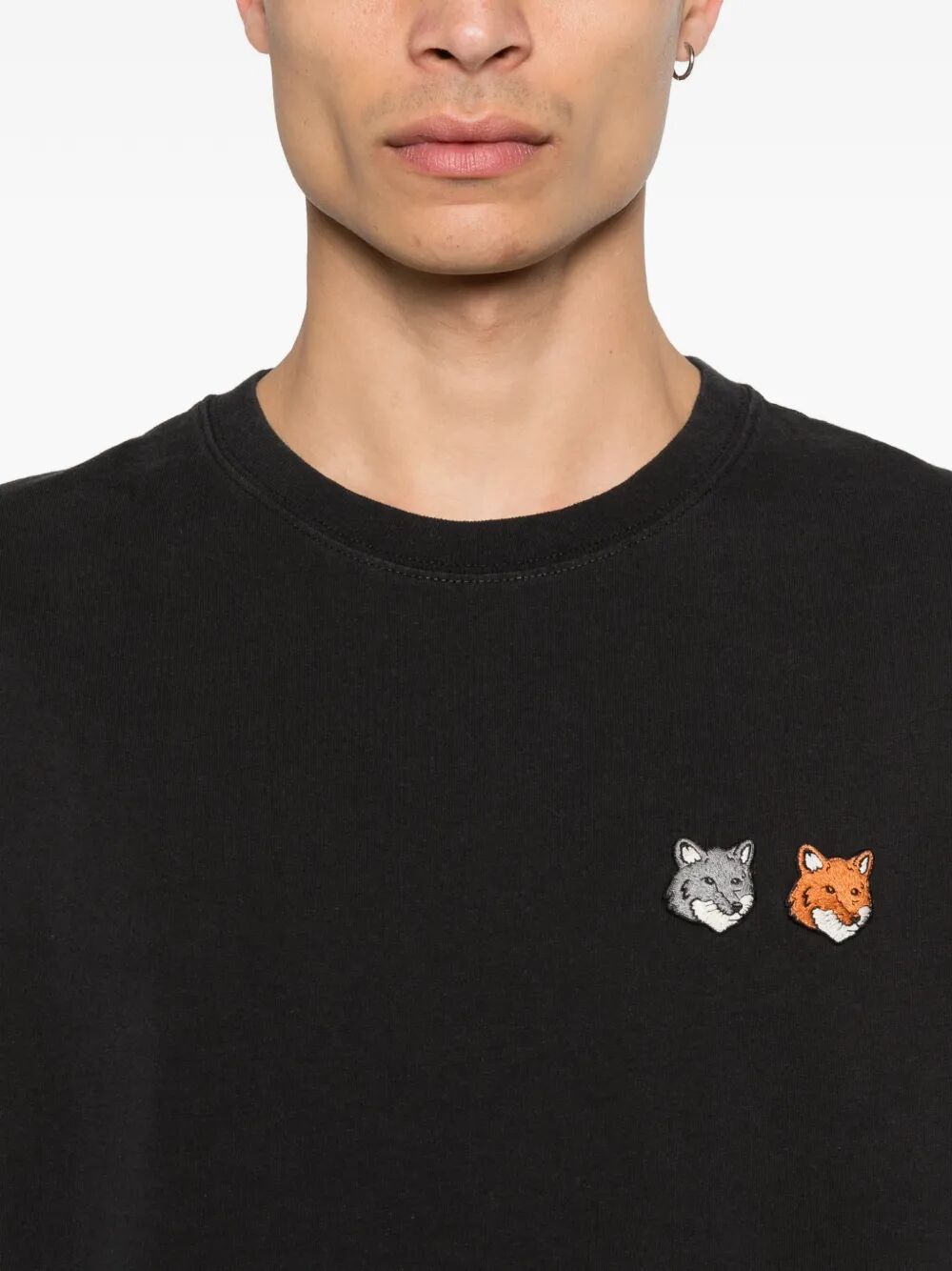 Double Fox Head Comfort Tee-shirt Grey Organic Cotton Tshirt