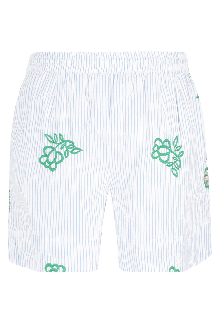 Juste Embroidered Mini Shorts Blue