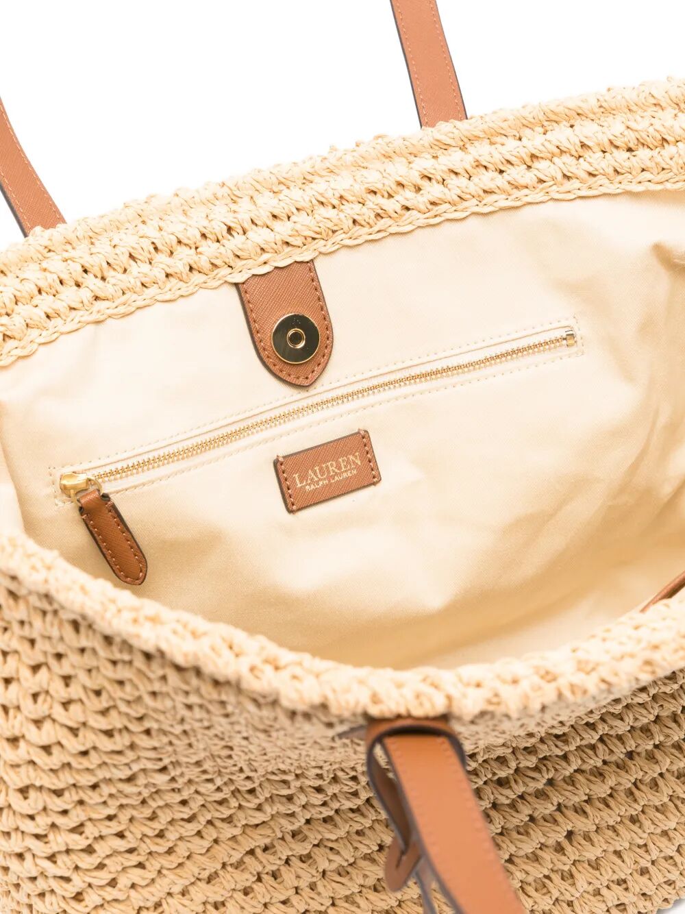 Lainey Lg Tt Tote Large Brown Paper Straw Bag