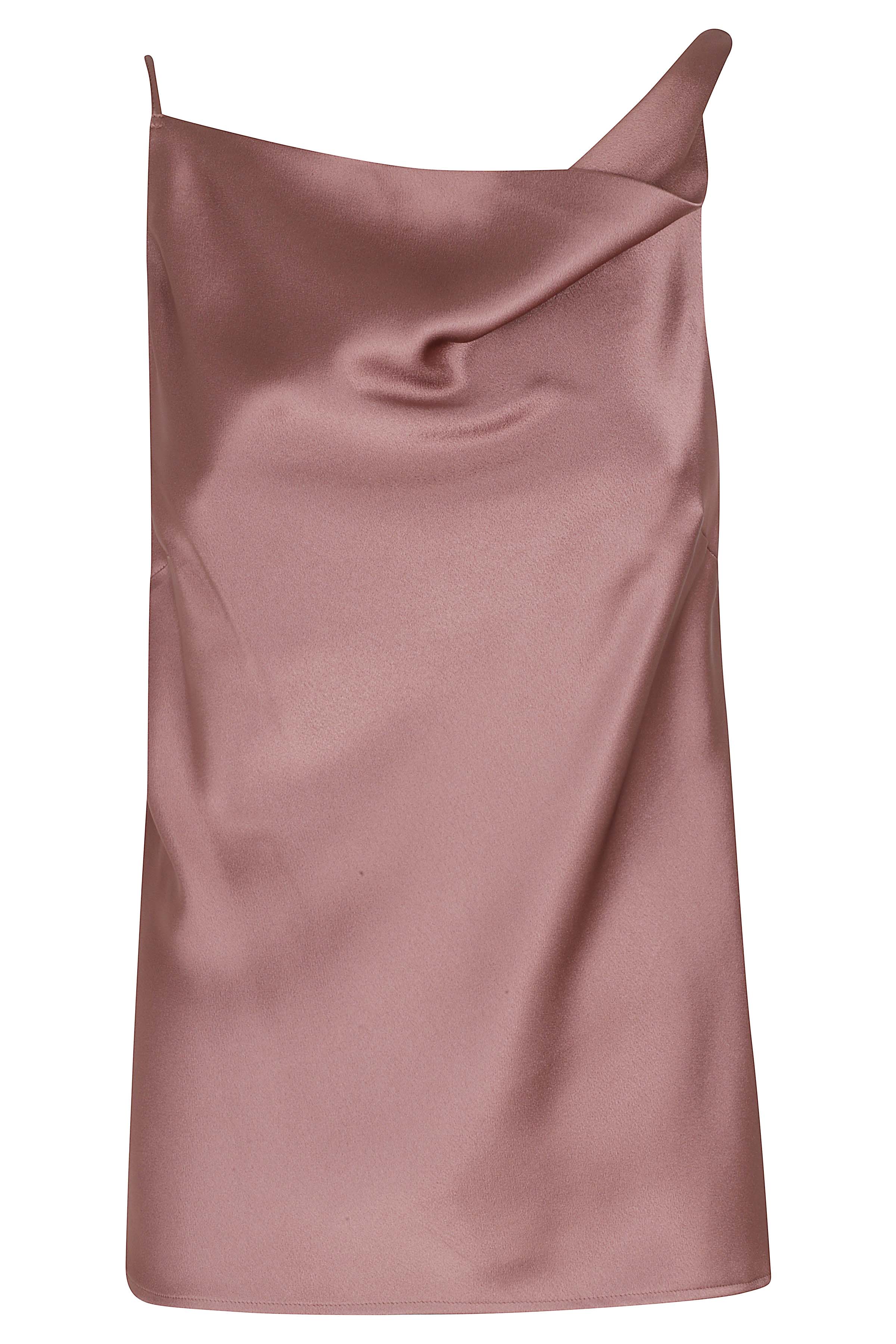 Top Liquid Satin Asimmetrico Pink & Purple Acetate Viscose
