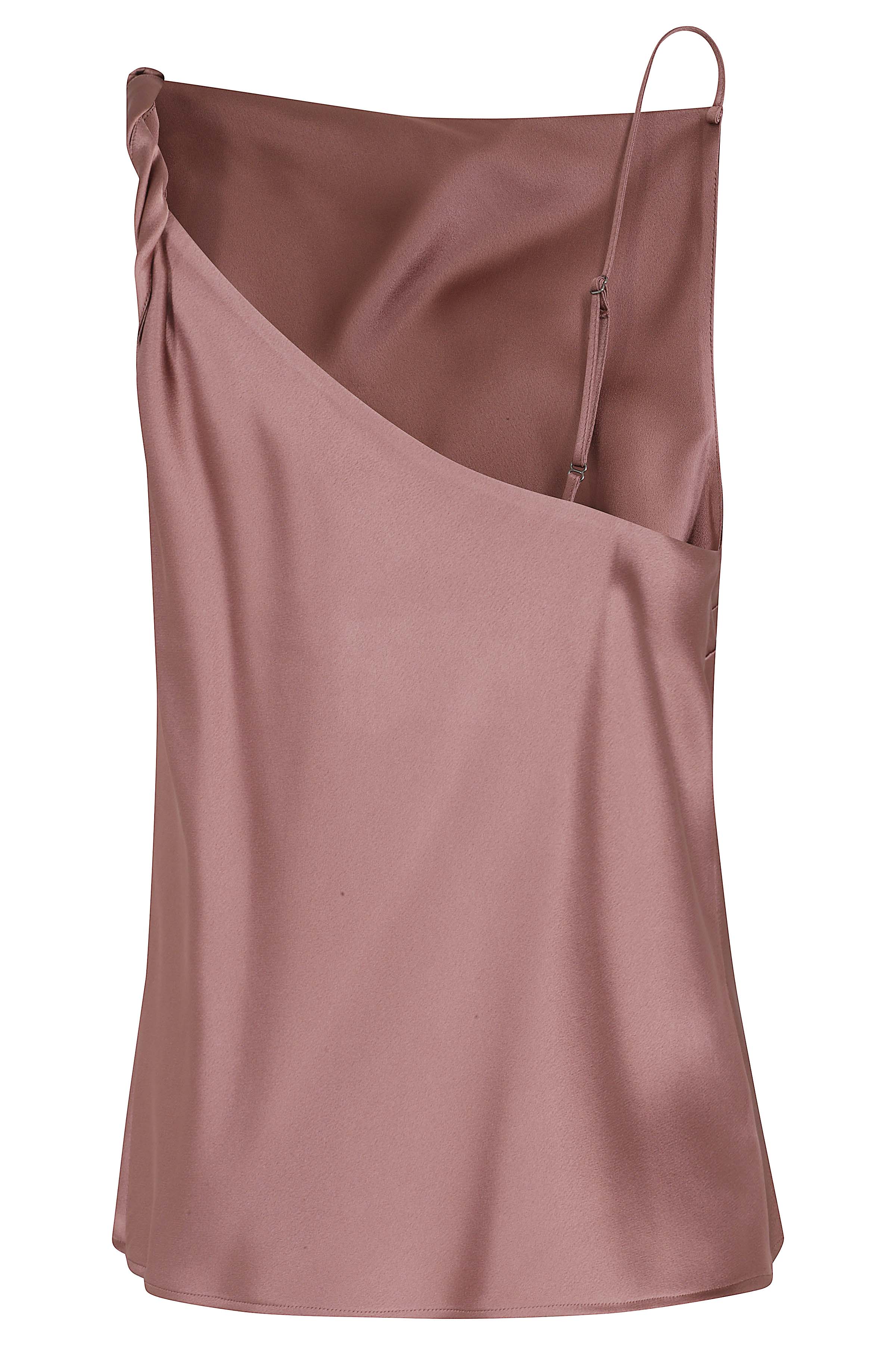 Top Liquid Satin Asimmetrico Pink & Purple Acetate Viscose