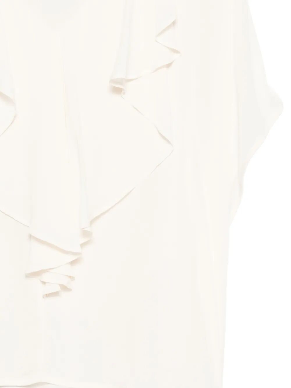 Blouse W Ruffle White Tops